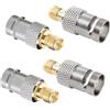 KUOQIY 4 Pezzi Connettore BNC Femmina a SMA Femmina, Adattatore da BNC a SMA, per Cavo di Prolunga Antenna WiFi