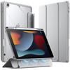 JETech Staccabile Custodia per iPad 9/8/7 (10,2 Pollici, 2021/2020/2019 Modello, 9a/8a/7a Generazione) con Portapenne, Rimovibile Magnetica Cover Trifold Supporto Chiaro Retro (Argento)