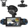 Hodozzy Dashcam Auto 360°, 4 Telecamere Anteriori e Posteriori, 1080P, 8 LED Visione Notturna IR, Schermo Tattile IPS 3, Registrazione in Ciclo, Sensore G, Dashcam Auto con Visione Notturna