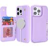 SailorTech per iPhone 12 Pro max Custodia per telefono con porta carte di credito, iPhone 12 Pro max Custodia con slot per carte di credito mag safe Portafoglio Zipper per uomo - Viola