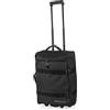 ITACA - Valigia Bagaglio a Mano 55x40x20 Semirigido. Trolley Bagaglio a Mano. Valigie Trolley Piccolo da Viaggio. Materiale Polyester Resistente e Super Leggero, Nero