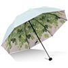SudaTek Ombrello da viaggio pieghevole con foglie di albero verde, protezione dai raggi UV, UPF 50+, resistente alla pioggia, dimensioni compatte, pieghevole in borsa, Verde, 92 centimeters, Compatto