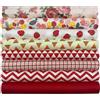 aufodara Tessuti Tessuto Cotone Stoffa Patchwork 8 Pezzi 50x50 cm Cucito Creativo DIY Fatto a Mano (Rosso)