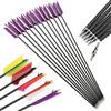 Generic 500 spina dorsale Turchia piume freccia Freccia Flu-Flu per la caccia 4 pezzi di piume di tacchino misto carbonio Freccia Suit per Recurve Bow Compound Bow (12pcs, 2viola 2bianco)