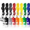 JZK - Set di 8 fischietto sportivo multicolore con cordino, 6 fischietti in plastica e 1 fischietto in metallo per allenatore/arbitro, fischietti per allenamento su corda per calcio, nuoto