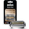Braun Testina di ricambio per rasoio elettrico, 94 m, colore argento, compatibile con rasoi elettrici serie 9 Pro e Serie 9 da uomo
