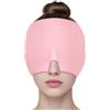 AOOWU Cappello per Emicrania, Cappello Mal di Testa Gel Ghiaccio, Fascia Mal di Testa, Confortevole Cuscinetti Terapia Caldo/Freddo per Alleviare L'emicrania, Occhi Gonfie e Sinus Stress
