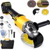JOJOCY Smerigliatrice angolare senza fili per Dewalt batteria 18 V/20 V (senza batteria), 10000 giri/min, smerigliatrice senza spazzole con lame da 125 mm per taglio, rettifica, lucidatura (8 lame + 7