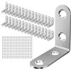 MARICATO Squadrette Angolari, 30 Pezzi 40 x 40 mm Staffe Angolari inox, Staffe Angolari Per Legno 90 Gradi, Staffe A L per Mobili, Scaffali, Tavoli, Rinforzo Resistente per Mensole e Ripiani Argento