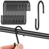 GOTRUST Ganci Forma S Pesanti, 22PCS Gancio Neri a S da Appendere in Acciaio, Piccoli Ganci da Cucina a Forma di S per Bagno, Giardino, Ufficio per Utensili, Vestiti, Piante, Cesti