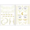 Xinlie 2 Pezzi Adesivi per Tatuaggio Metallico Flash Tatuaggi Faccia Tatuaggio Adesivo per viso Adesivi per Festa Regalo Ragazze e Giovani Donne per Occhi Faccia Party Festival Spettacoli (2 Pezzi)
