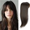 XFSRG Extension Capelli Veri Clip Topper Copre Calvizie e Diradamento Elegante e Naturale per lo Styling Quotidiano Feste (6Q# Marrone scuro)