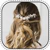 Edary - Cerchietto per capelli da sposa con fiore in argento, con perline, accessorio per capelli da sposa per donne e ragazze