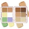 Beauty Searcher Palette da 12 colori di correttore in crema per il trucco del viso, lunga tenuta, impermeabile e sfumabile, effetto opaco e naturale
