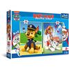 Trefl Primo - PAW Patrol Team - 4in1: Puzzle 2x10 elementi grandi, due pagine da colorare sul retro,con gli eroi della fiaba Paw Patrol, divertimento per bambini dai 2 anni