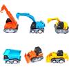 JZK 6x Piccoli veicoli ingegneria a retrocarica set gioco camion mini macchinine giocattolo regali di compleanno per bambini piccoli 3 anni +, gru escavatore bulldozer autocarro trivella