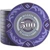 Bullets Playing Cards, 25 Chips Tony per Poker Set, Valore 500, 14 g, Diametro 4 cm, Colore Viola..