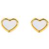 Monde Petit Orecchini per bambini cuore madreperla - oro giallo 9k (375) - Scatola Regalo - Certificato di garanzia