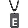 Richsteel Collana con Ciondolo a Forma di Lettera A-Z 26 Personalizzabile con Lettera dell'Alfabeto con Catena di Grano Resziabile Placcato Oro/Nero e Acciaio Inossidabile Gioielli Unisex