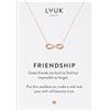 LUUK LIFESTYLE Collana Oro rosa Infinito Ciondolo Donna (50cm c.) in Acciaio Inossidabile e dedica FRIENDSHIP, d'amicizia Regali per Lei, Moglie, Madre, Impermeabile, Gioiello Moda