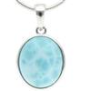 Lebensquelle Plus Larimar - Ciondolo ovale con pietra preziosa, incastonato in argento 925, 18 x 13 mm, pietra atlantica, 2 cm, Argento sterling, Labradorite (bianco)