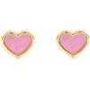 Monde Petit Orecchini per bambini cuore rosa - oro giallo 9k (375) - Scatola Regalo - Certificato di garanzia