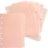 DY.2ten 12 Fogli Divisori per Raccoglitori Ad Anelli A7 Plastica, Divisorio Pagina Indice Tab, Cartoncini Separatori，per 6 Fori Quaderni ad Anelli, per Scuola o Ufficio，Rosa Chiaro