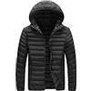 Generic Piumino Uomo 100 Grammi Con Cappuccio Caldo Invernale Giubbotto Leggero Casual Elegante Giacca Antivento Impermeabile Trapuntato Cappotto Manica Lunga Imbottito Piumino