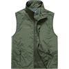 Generic Gilet estivo in rete con molte tasche per uomo Giacca senza maniche da fotografo classica multitasche traspirante sottile Military Green Vest L