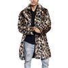Jimmackey Uomo Giacca di Pelliccia Sintetica Caldo Inverno Trincea Outwear Lunghi Leopardo Soprabiti Uomo Slim Fit Cappotto Maniche Lunghe Soprabito Moda Casuale Trench Cappotto