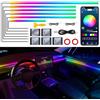 TWETIZ Striscia LED interna per auto in acrilico con APP wireless, RGB 6 in 1 con 175 pollici 593 LED, luci a fibra ottica per auto, kit di illuminazione ambientale dinamica con sincronizzazione musicale