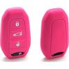 Generic Nordecco - Custodia in silicone per chiave auto Opel Corsa F Astra L VI 70 piastra Corsa Jeep Avenger 3 pulsanti Keyless Remote (fucsia)