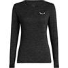 Salewa Puez Dry W L/S Tee Maglietta da Escursionismo, Black out Melange, XL Donna
