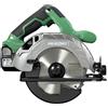HIKOKI Sega circolare a batteria C1806DA (18 V, 5,0 Ah, batteria agli ioni di litio, sega circolare Ø 165 mm, potenza massima di segatura a 90°: 57 mm) accessori: lama, chiavi, arresto parallelo,