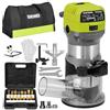 DEWINNER Router Edge Router 710 W 13000 - 33000 RPM, 6 livelli di velocità, 3 morsetti da 1/4 e 8 mm, laminatore professionale con 15 pezzi di taglierino per carburo