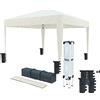 Arreditaly Gazebo Pieghevole Idrorepellente 3 x 3 M Da Giardino Con 4 Sacche Per Pesi E Sacca Trasporto Chiusura A Fisarmonica Per Fiere Campeggio Esterno Piscina Struttura Acciaio Copertura 160 gr/m² (Beige)