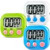 Vonsera 3 Pezzi Timer da Cucina Digitale con 3 Colori, Timer per Uova Magnetico Orologio Digitale per Conto Alla Rovescia con Timer Allarme Grande Display LCD per Cucinare e Studiare