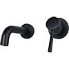 XJTNLB Rubinetto a Muro Bagno Miscelatore Rubinetto Monocomando per Lavabo da Bagno in Ottone Nero-Spaccato,15Cm