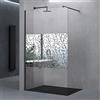 doporro Box Doccia Walk in 100x200 cm Parete Doccia Anticalcare in Vetro Temperato 10mm con Barra Stabilizzatrice Regolabile in Acciaio Inox Profilo Nero Bremen02BL-BRAM3