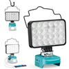 LIVOWALNY Faro LED compatibile con batteria Makita 18V, 78W 7800 lumen - Faretto portatile da cantiere con porte USB-A e Type-C, ideale per campeggio, esterni e officina (senza batteria)