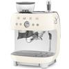 Smeg Macchina da Caffè Espresso Manuale con macinacaffè integrato 50's Style - Panna LUCIDO - EGF03CREU