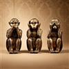 Jumyee Set di 3 scimmie sagge - Hear, See, Speak No Evil - Bronzo Home Decor & Gift