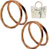 Beebeecraft 4 pz Manici Bamboo per Borse 15cm Plastica Rotondi