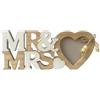 Lahviuu Mr & Mrs Decorazioni Matrimonio, Regalo Matrimonio con Cornice Foto Cuore, per Cerimonie di Nozze da Tavolo, Vintage Lettere in Legno per Bomboniere Anniversario, Festa, Foto di Scena