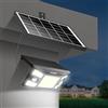 INTELAMP Faretto LED da Esterno con Sensore di Movimento, 8000mAh Batteria 2000LM 3 Modalità Faro Led Esterno con Pannello Solare, IP65 Impermeabile per Garage Giardino, Cavo da 4M