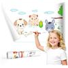 YPLUS Rotolo di carta da colorare per bambini, rotolo di carta da disegno per bambini, set di adesivi da parete appiccicosi per regalo, 300 x 30 cm,animale