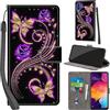 PHINIENLAND Cover per Samsung Galaxy A50 / A50s / A30s Case PU Pelle Custodia [Kickstand] [Chiusura magnetica] [Slot per Schede], Portafoglio Flip Custodia per Samsung A50,Farfalla dorata