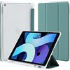4UBonLife Custodia per iPad 9a/8a/7a Generazione 10,2 Pollici 2021/2020/2019 con portapenne, Sottile Leggero Cover Case Retro Traslucido in Morbido TPU Auto Svegliati/Sonno, Verde Notte
