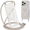 Coalbooliy Magnetica Custodia per iPhone 15 Pro Max 6,7 con Cordino, Case Compatibile con MagSafe Trasparente Aesthetic Modello Leopardo Disegni Cover Protezione con Collana Cellulare Femmina, 01
