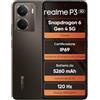 realme P3 Smartphone 5G 12+512GB, display AMOLED Esports a 120Hz, Snapdragon® 6 Gen 4, fotocamera AI da 50MP, batteria da 5260mAh, sistema di raffreddamento AeroSpace, IP69,Grigio(senza adattatore)